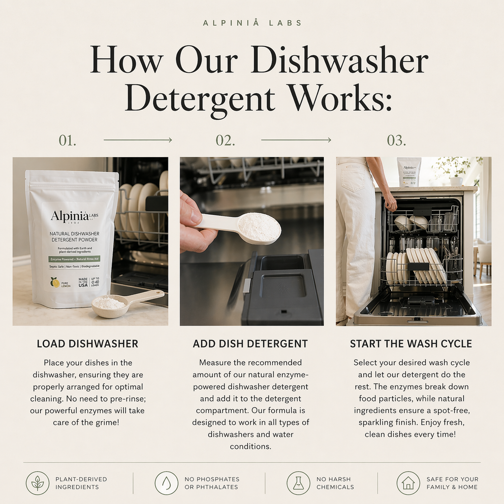 Powerful Dishwasher Detergent with Enzymes