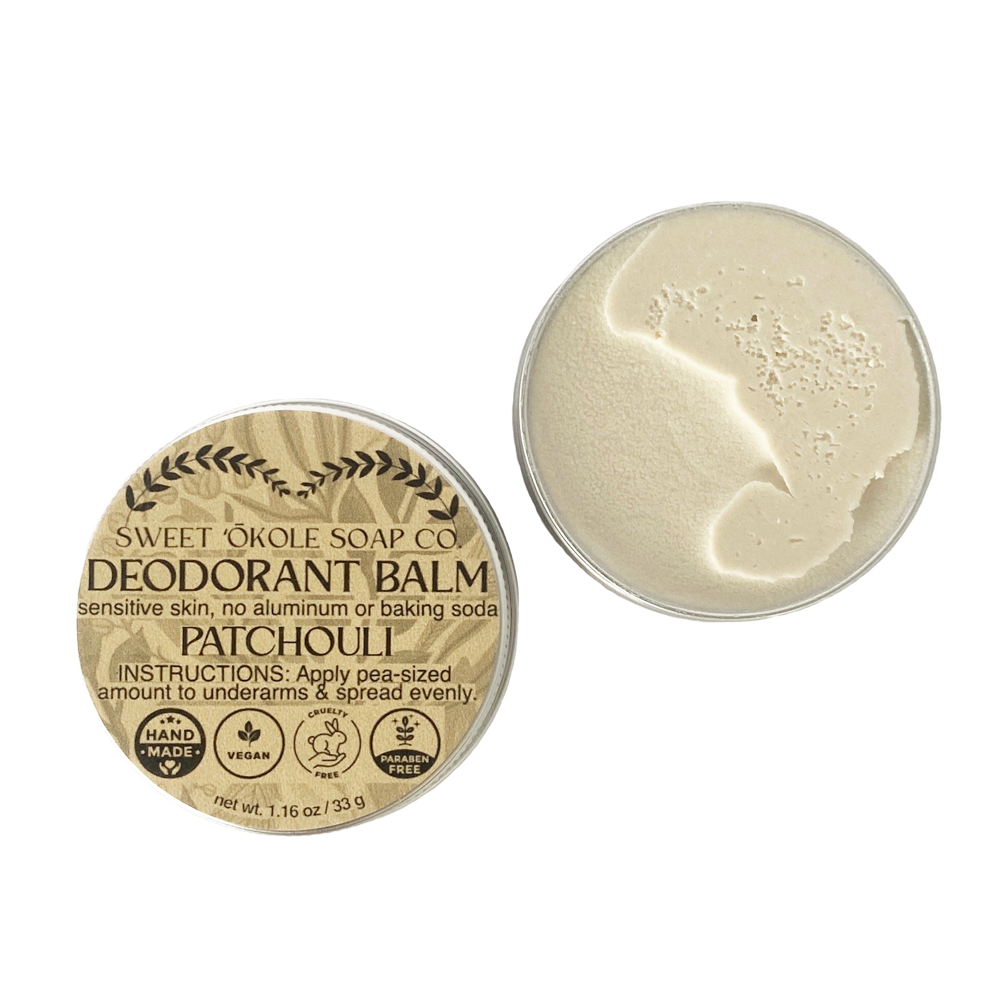 Patchouli Natural Deodorant for Sensitive Skin